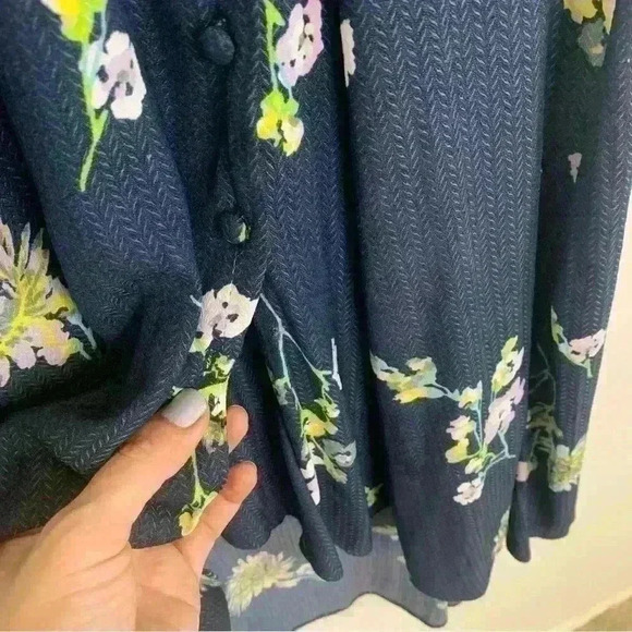 FREE PEOPLE Blue Lost in You Floral High Low Midi Dress XS - Picture 16 of 16